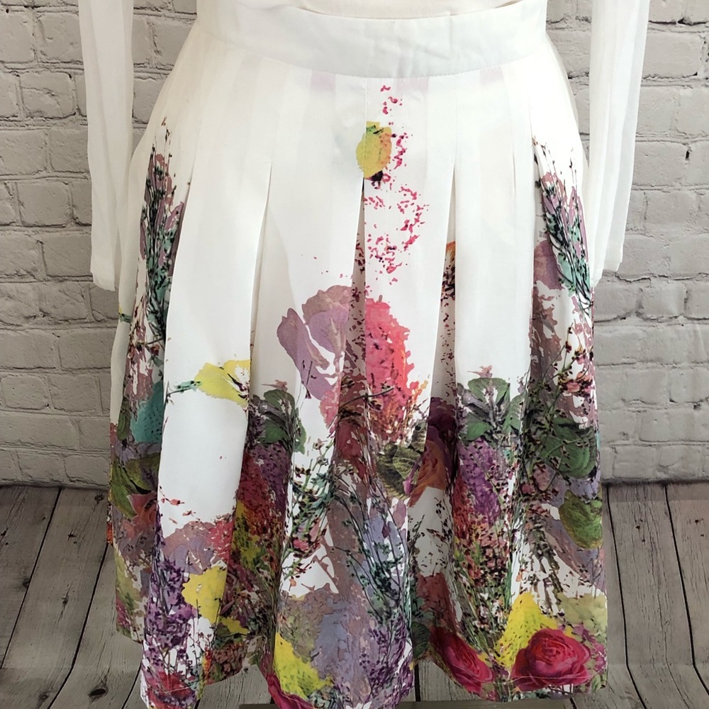 White floral skirt